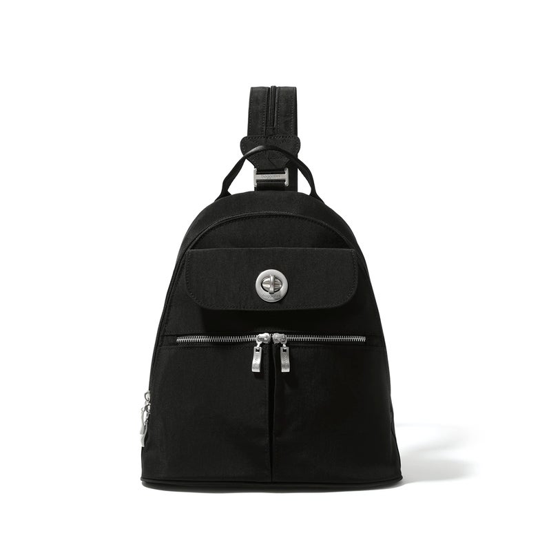 Baggallini Naples Convertible Backpack - Travel Sling Crossbody - 12" Nylon Handbag w/RFID & Padded Tablet Sleeve - Image 1